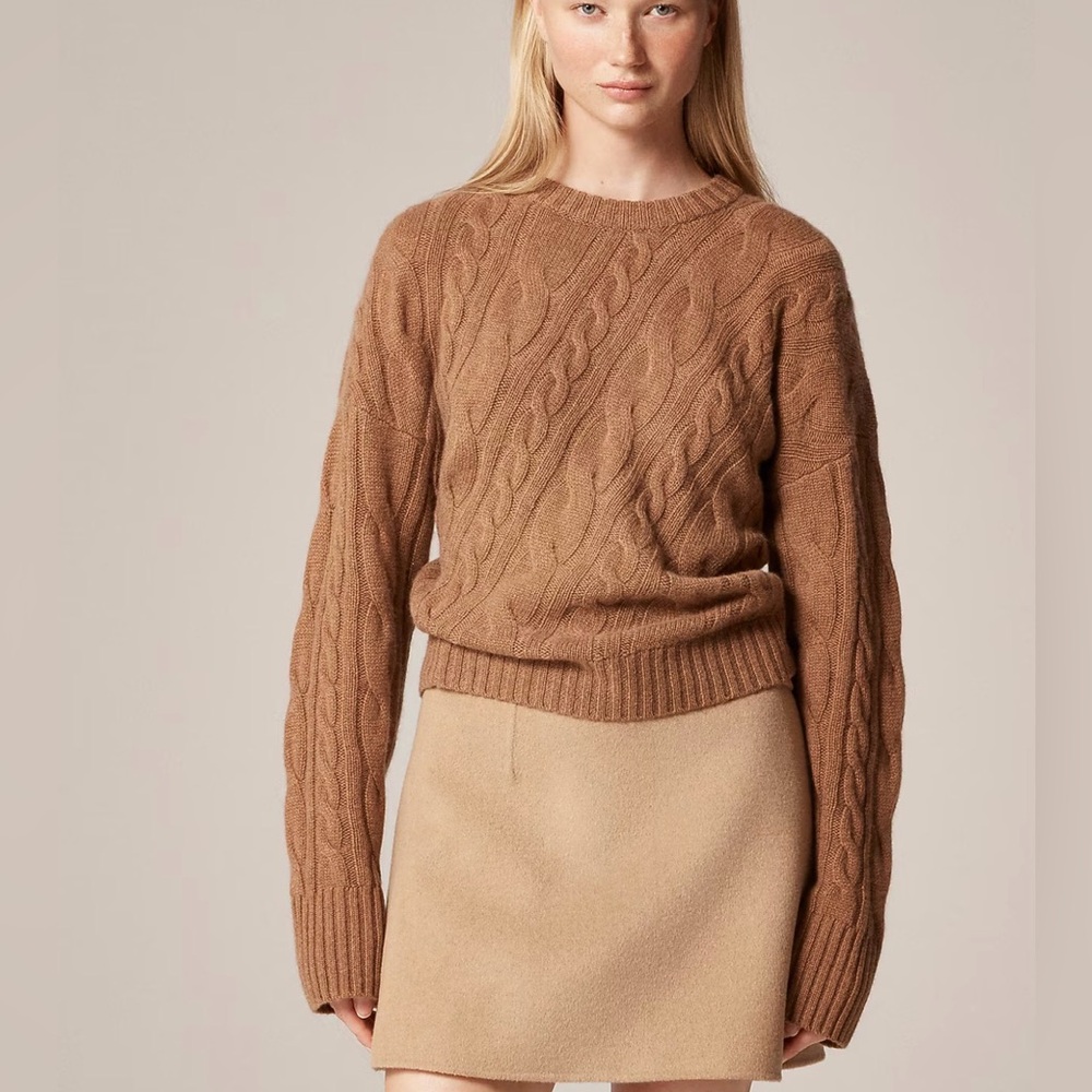 J‎ CREW SIZE XS Spring Street cashmere twisted cable-knit sweater CO589